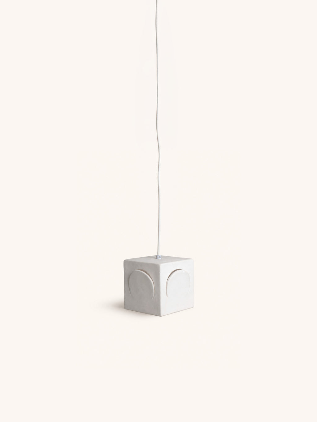 ECLIPSE - pendant lamp - stoneware - L 13 x W 13 x H 13 cm - white