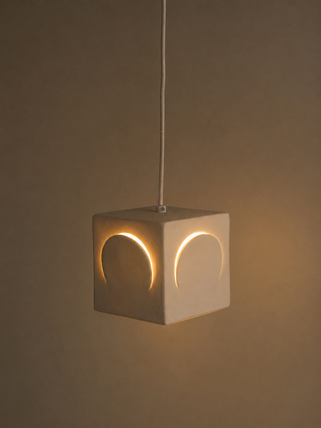ECLIPSE - pendant lamp - stoneware - L 13 x W 13 x H 13 cm - white