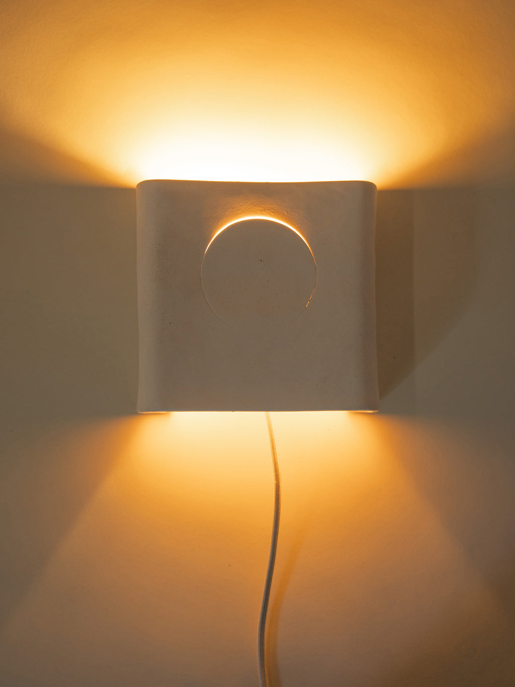 ECLIPSE - lámpara de pared - gres - L 17,5 x W 6 x H 18 cm - blanco