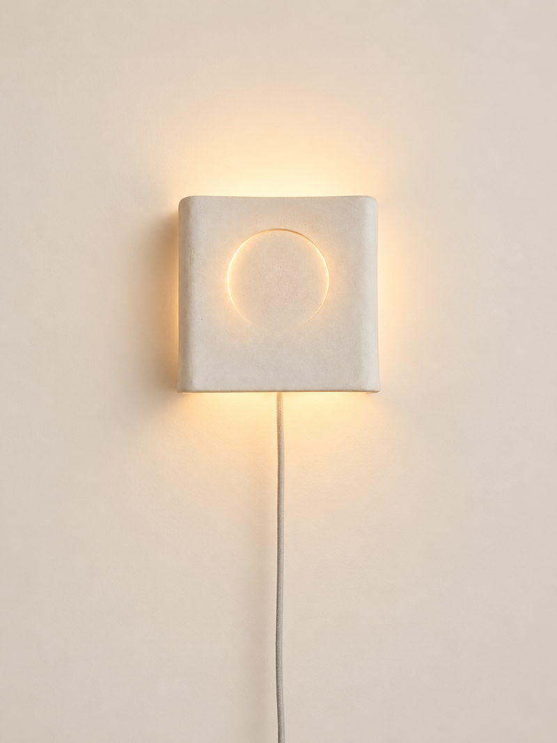 ECLIPSE - wall lamp - stoneware - L 17,5 x W 6 x H 18 cm - white