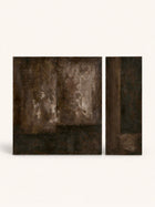 OSCURO - wanddecoratie - canvas - L 140 x W 2,5 x H 100 cm - bruin