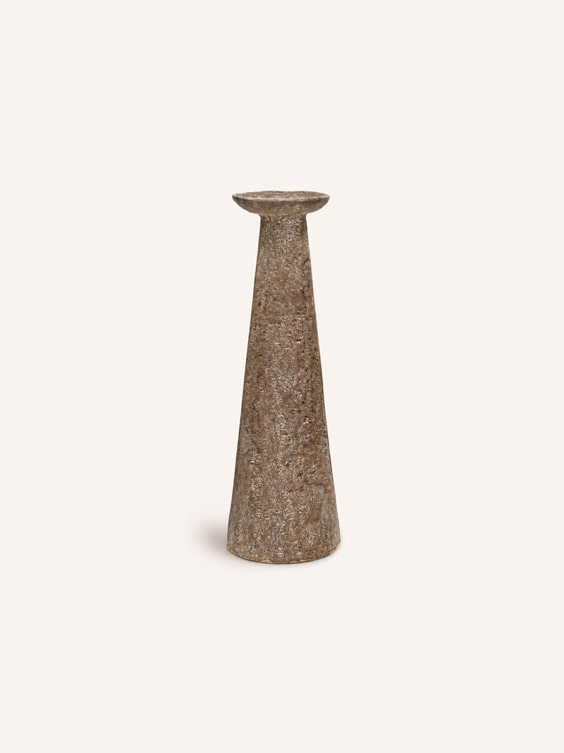 NIZA - candle holder - aluminum - DIA 12 x H 37 cm - ash