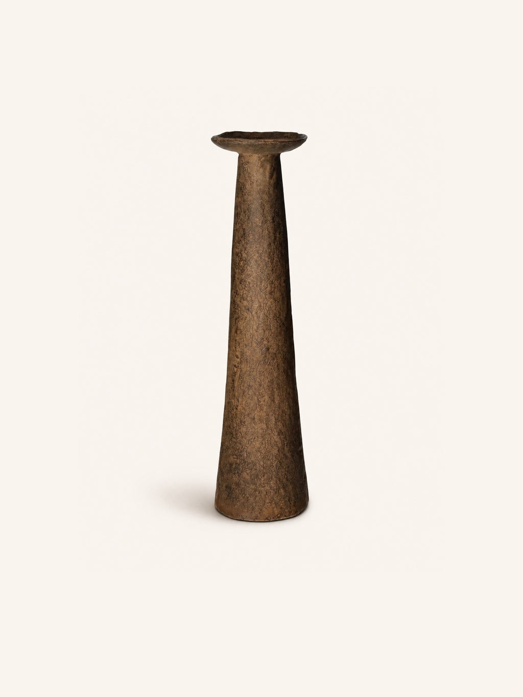 NIZA - candle holder - aluminium - DIA 13 x H 45 cm - dark brown