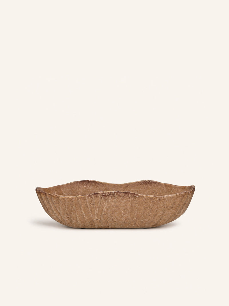 NIZA - bowl - aluminum - L 37 x W 13 x H 9,5 cm - ochre