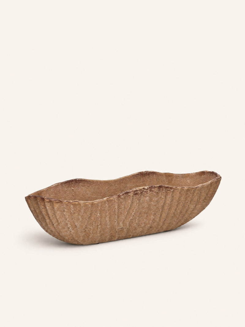 NIZA - bowl - aluminum - L 37 x W 13 x H 9,5 cm - ochre