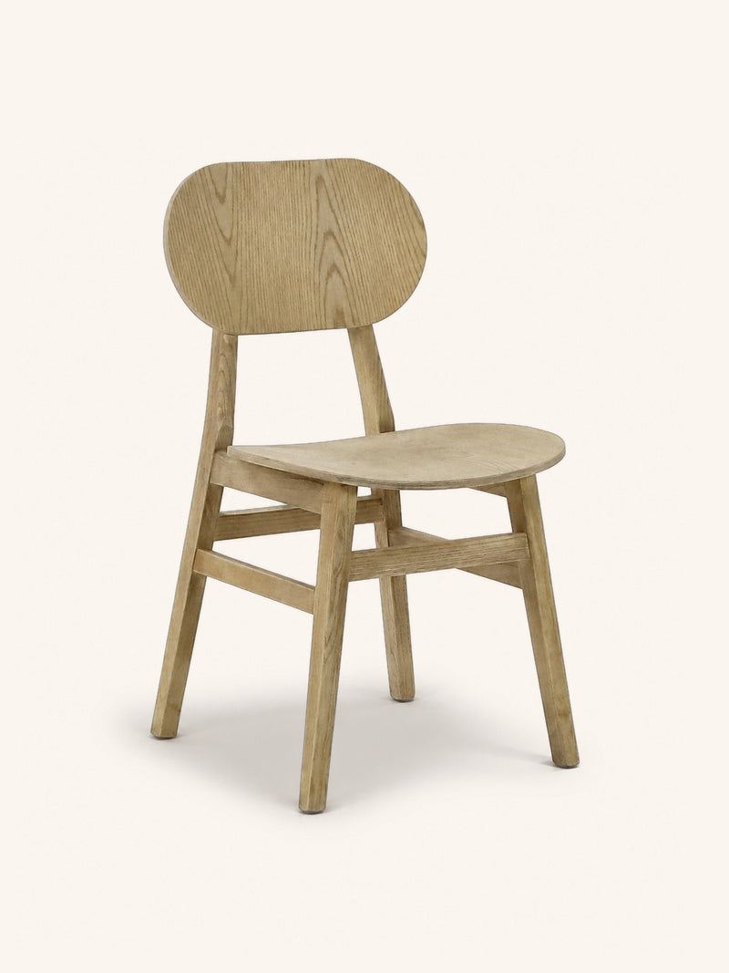 LEONIE - stoel - eik - L47 x W 52,5 x H 86,5 cm - naturel