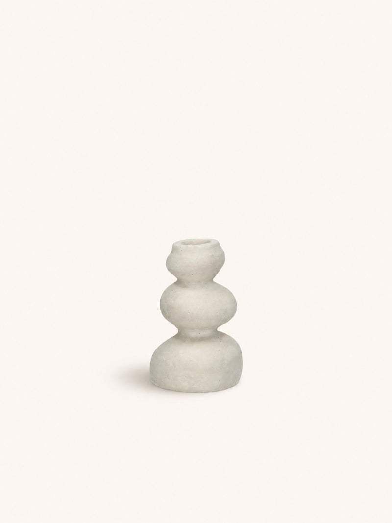 APILAR - candle holder - papier mâché - DIA 9 x H 14 cm - off-white