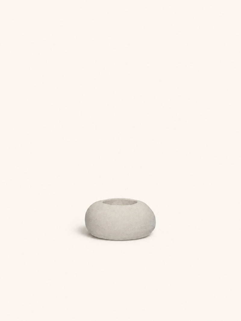 APILAR - candlestick - papier mâché - DIA 10 x H 5 cm - off-white