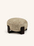 MILENA - Pouf - Mangoholz - DIA 60 x H 40 cm - Ecru