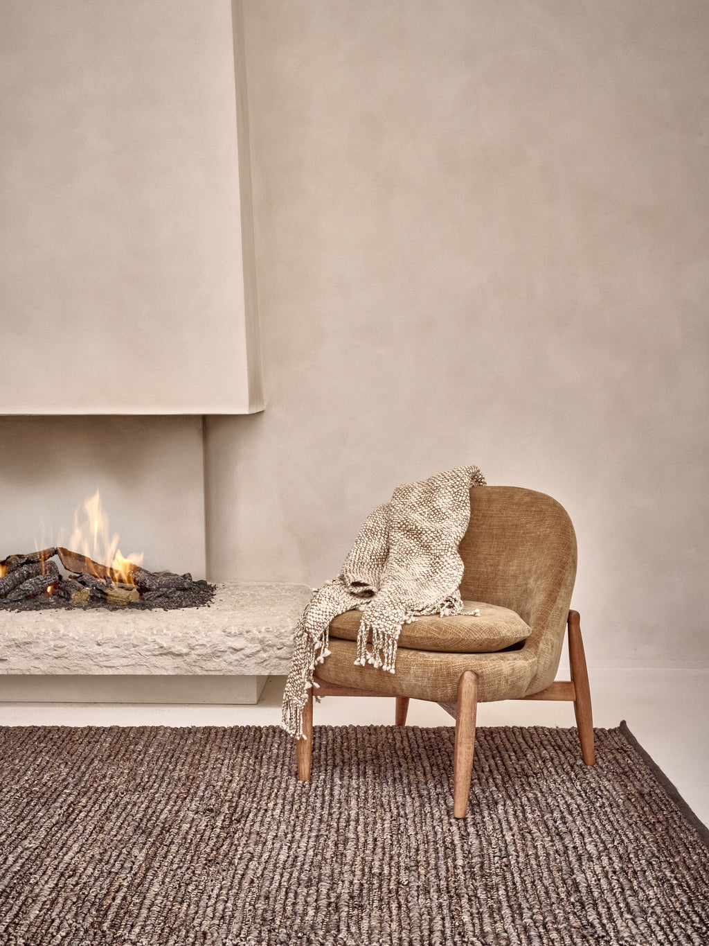 TRICOT - plaid - wol - L 170 x W 130 cm - camel