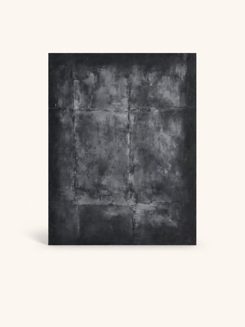 OSCURO - wanddecoratie - canvas - L 120 x W 2,5 x H 150 cm - houtskool