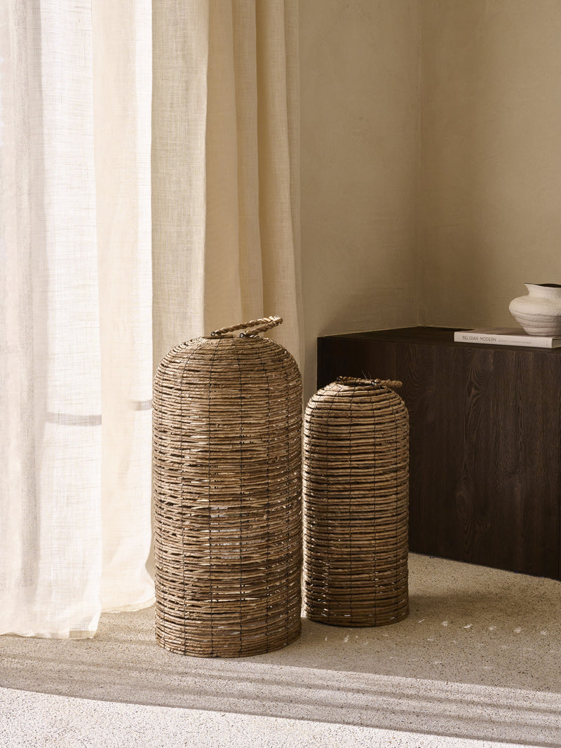 KELA - set/2 lanterns - banana leaf - DIA 30/40 x H 68/83 cm - natural
