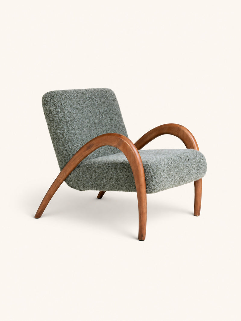 MAURICE - lounge chair - polyester - L 64,5 x W 83,5 x H 75 cm - green