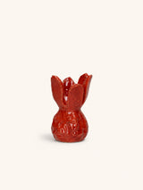 Rood – MANI - photophore - grès - DIA 10 x H 18 cm - rouge