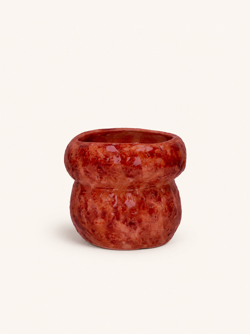 MANI - pot - stoneware - DIA 20 x H 17 cm - red