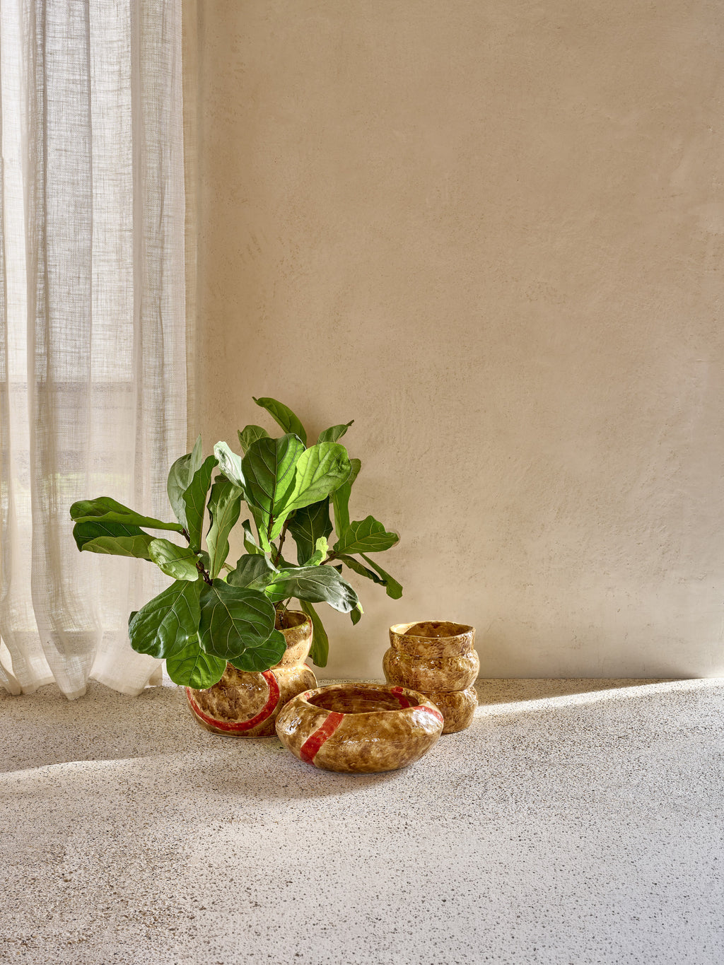 MANI - pot - stoneware - DIA 23 x H 23 cm - sand-colored