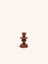 TURRET - kandelaar - aluminium - DIA 9,5 x H 15,5 cm - chocolade