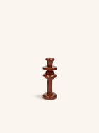 TURRET - kandelaar - aluminium - DIA 8,5 x H 22,5 cm - chocolade