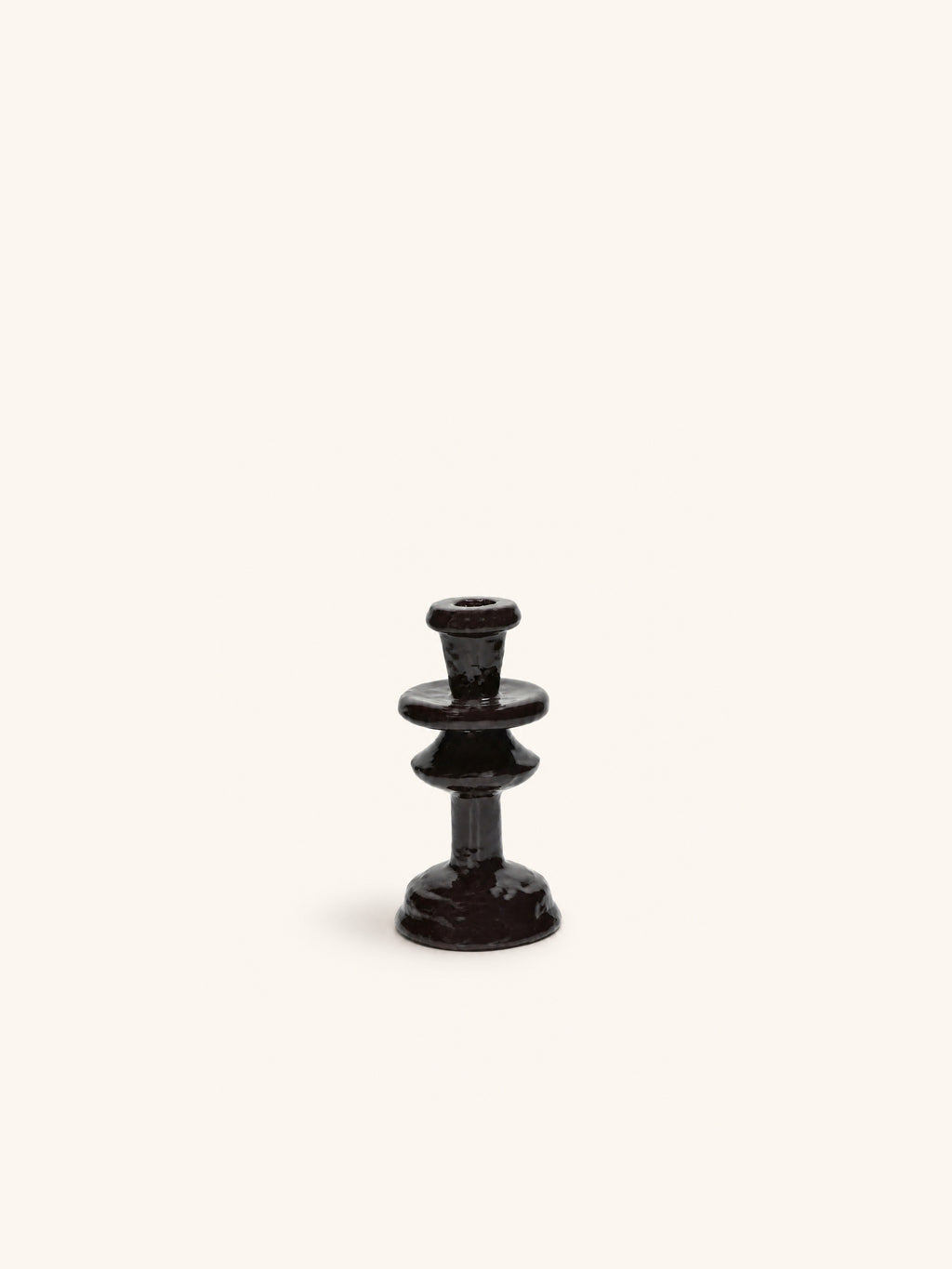 TURRET - Kerzenhalter - Aluminium - DIA 9,5 x H 18 cm - Dunkelbraun