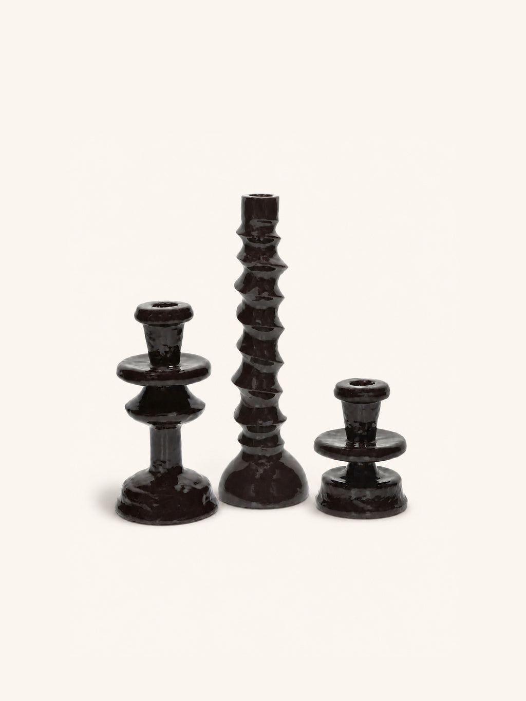 TURRET - Kerzenhalter - Aluminium - DIA 9,5 x H 18 cm - Dunkelbraun