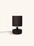 ODILLON - lámpara de mesa - madera de mango - DIA 30 x H 50 cm - marrón oscuro