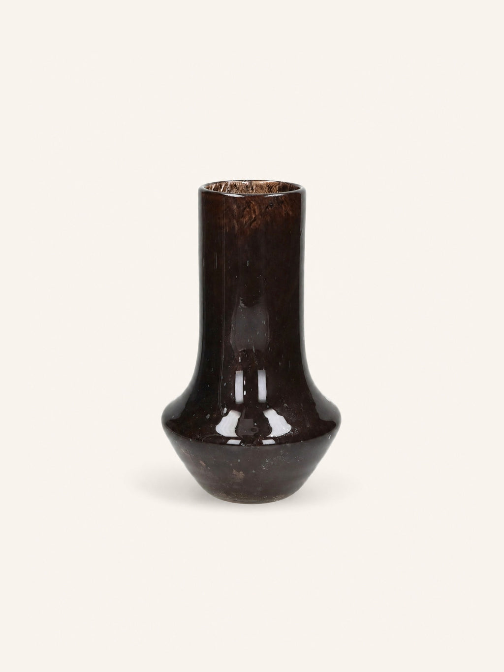 CAMOU - vaas - glas - DIA 17,5 x H 30 cm - bruin