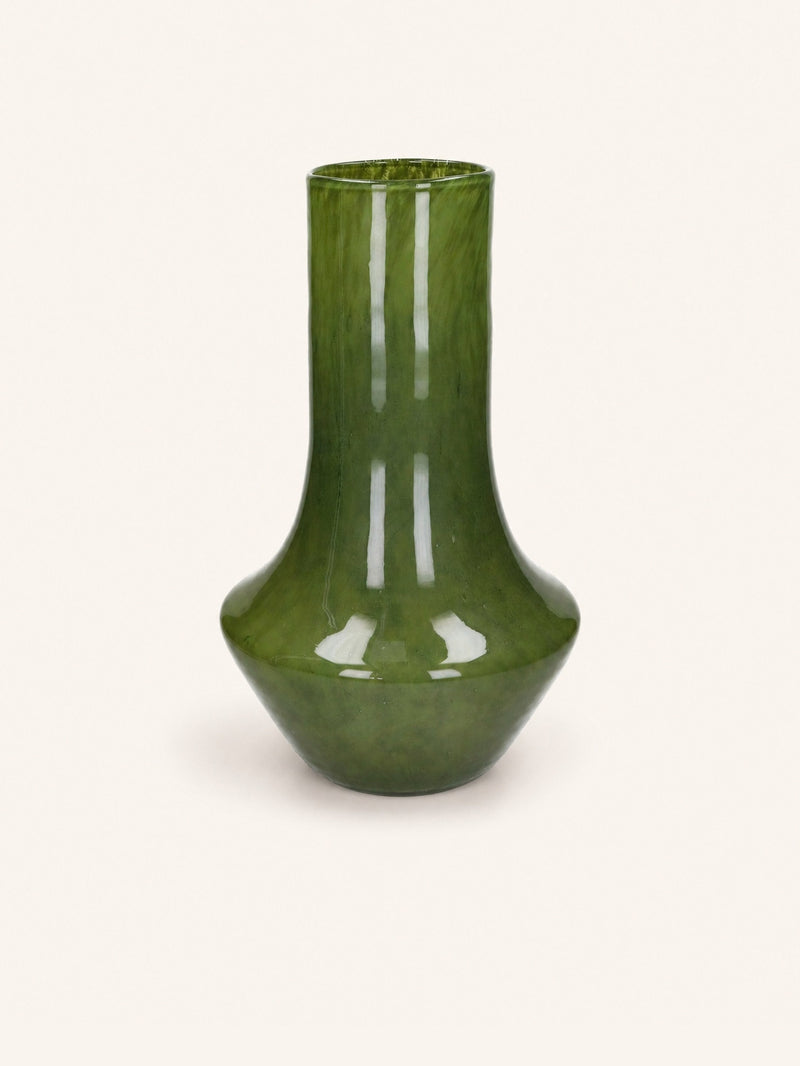CAMOU - jarrón - vidrio - DIA 25 x H 41,5 cm - verde oliva