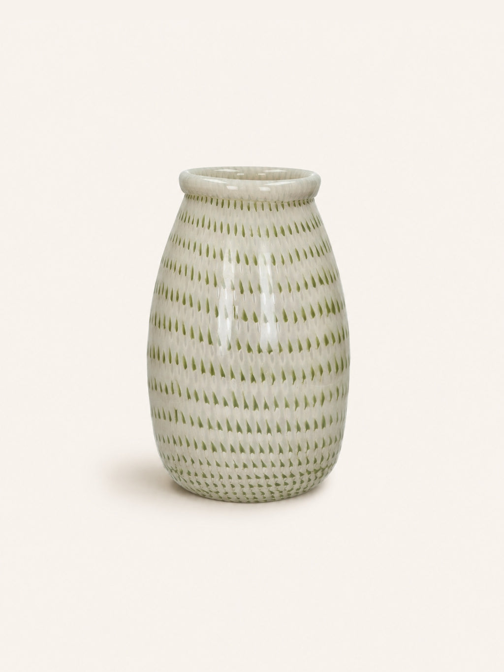 CAMOU - jarrón - vidrio - DIA 23,5 x H 37,5 cm - verde oliva