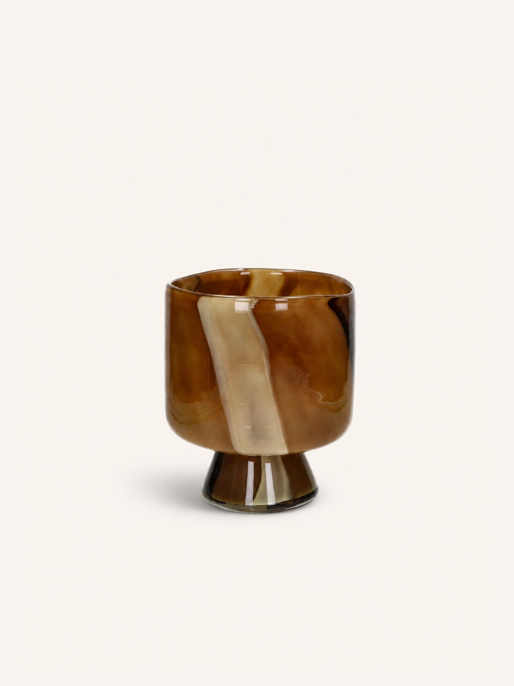 CAMOU - vase / lantern - glass - DIA 17,5 x H 21,5 cm - camel