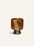 CAMOU - vase / lantern - glass - DIA 17,5 x H 21,5 cm - camel