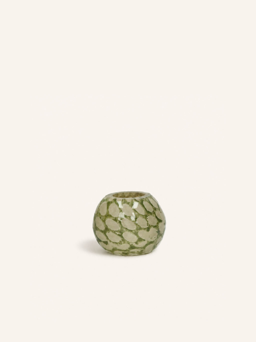 CAMOU - theelichthouder - glas - L 10,2 x W 9,3 x H 7,8 cm - groen