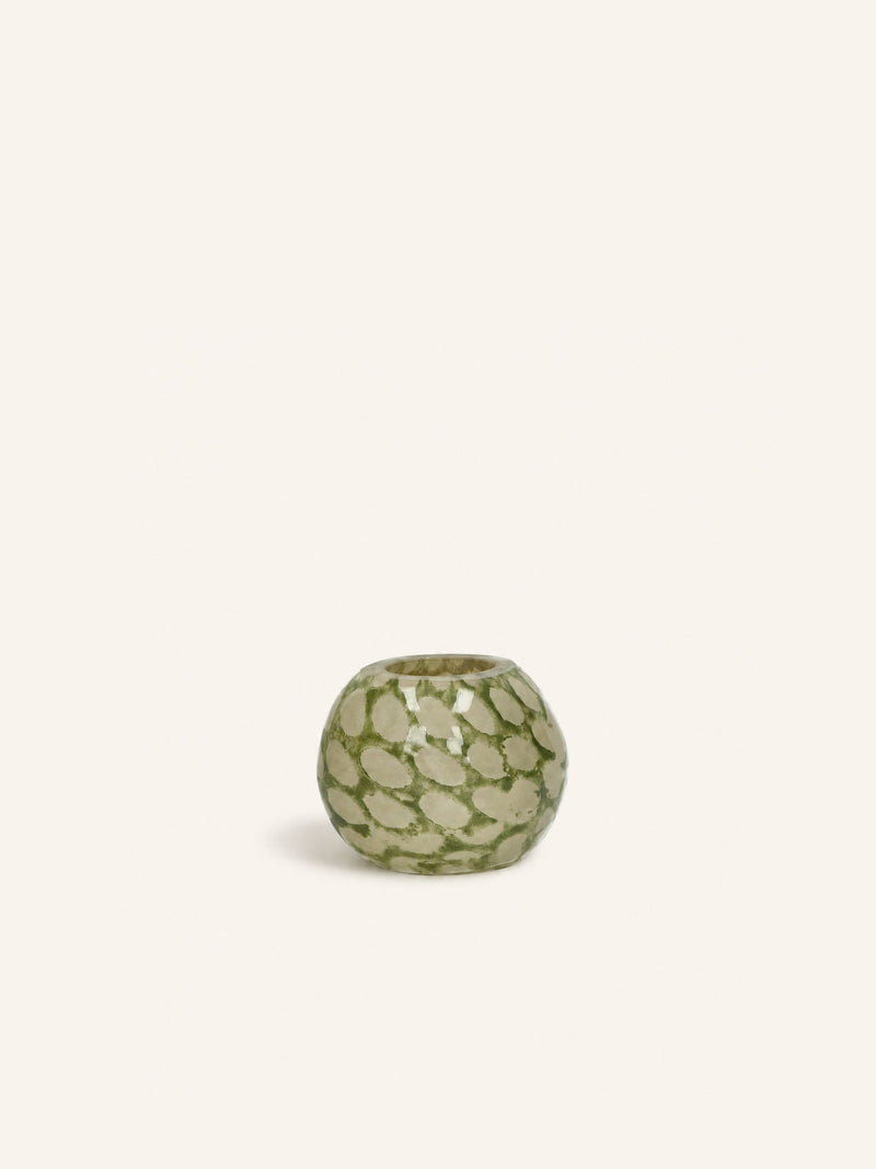 CAMOU - portavelas - vidrio - L 10,2 x W 9,3 x H 7,8 cm - verde