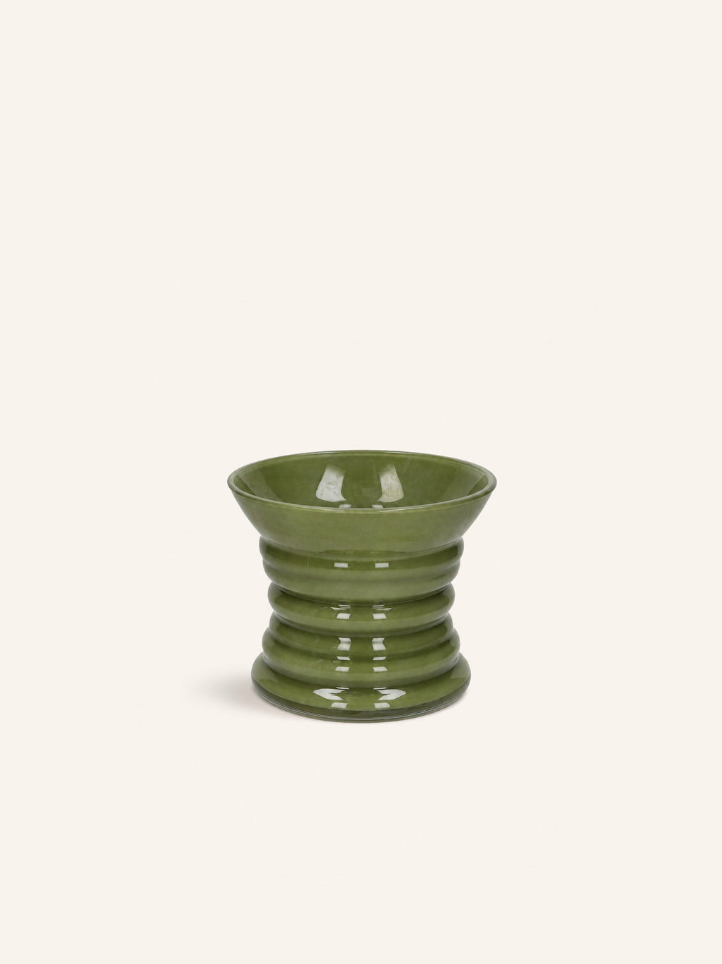 ORBIT - vase / lantern - glass - DIA 20 x H 16,5 cm - olive green