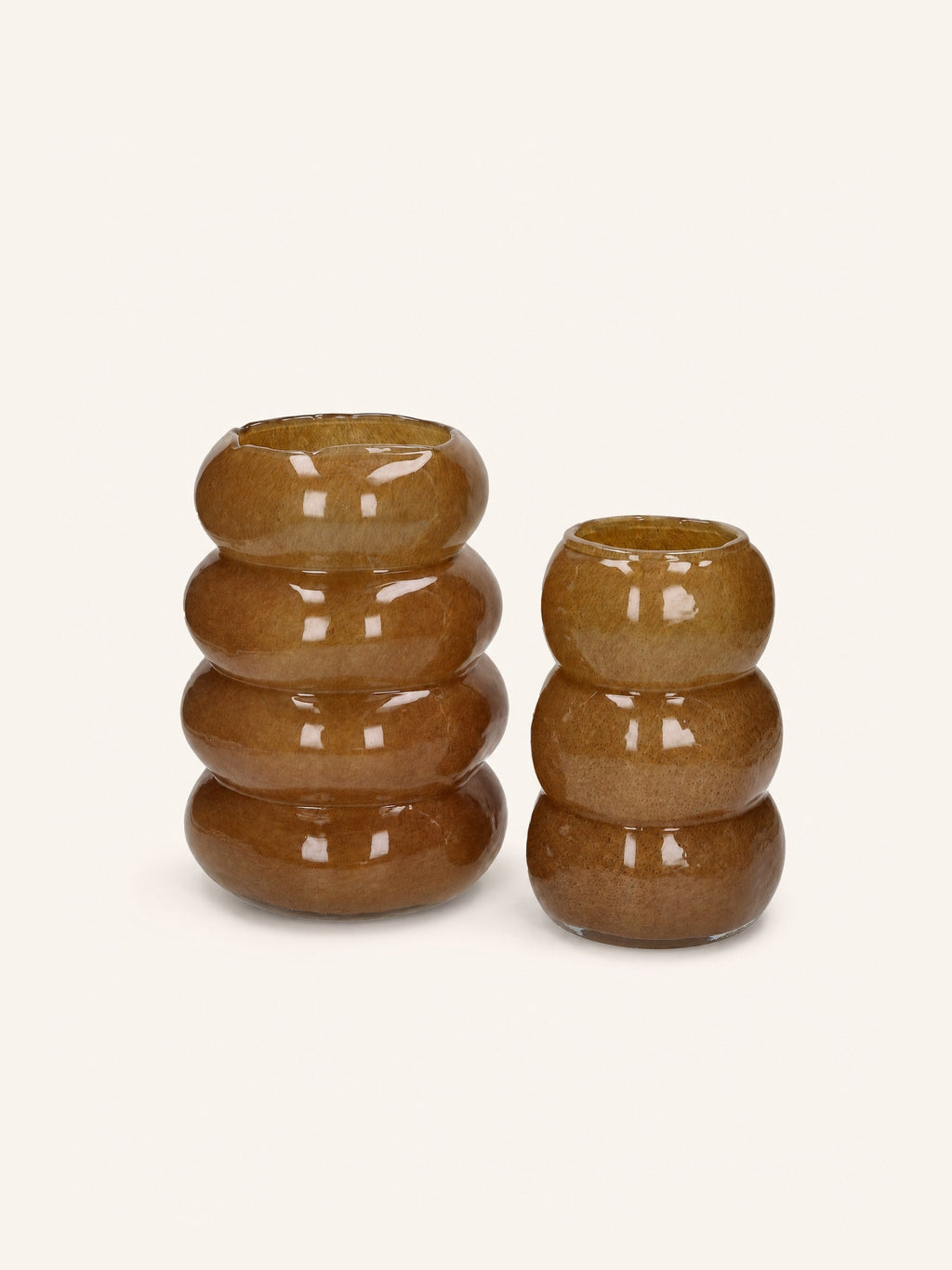 ORBIT - vase / lantern - glass - DIA 17 x H 24 cm - camel