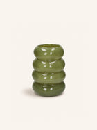 ORBIT - vaas / windlicht - glas - DIA 17 x H 24 cm - olijfgroen