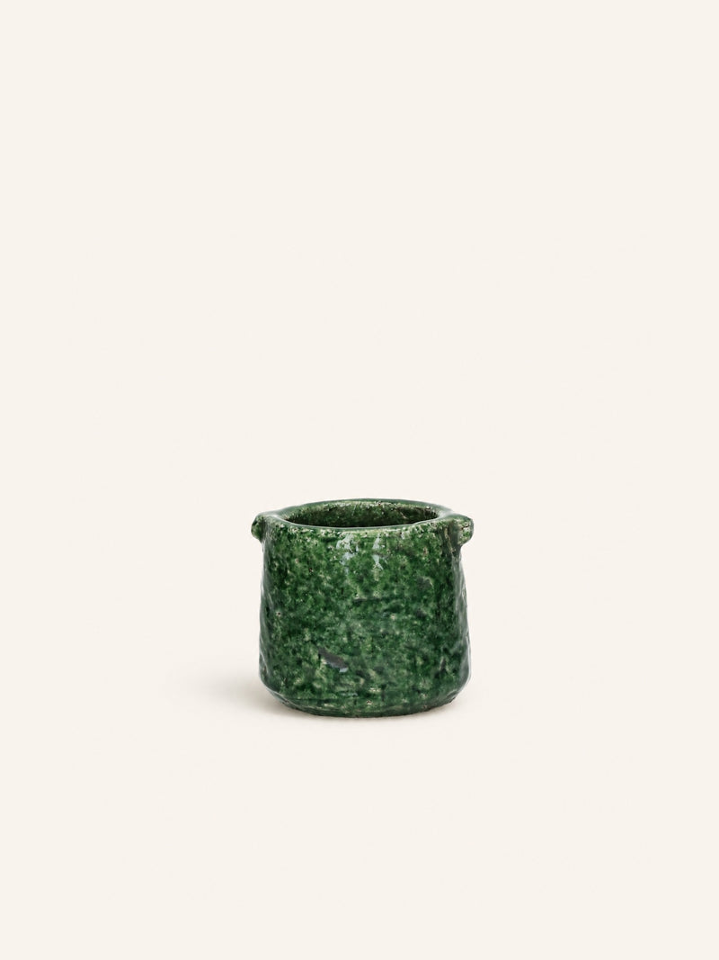 LUMU - pot - ceramic - DIA 14 x H 12,5 cm - green