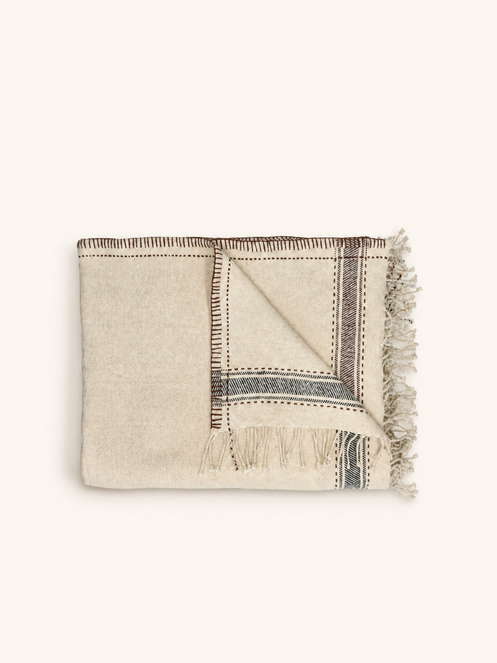 NOMAD - plaid - katoen - L 200 x W 140 cm - bruin