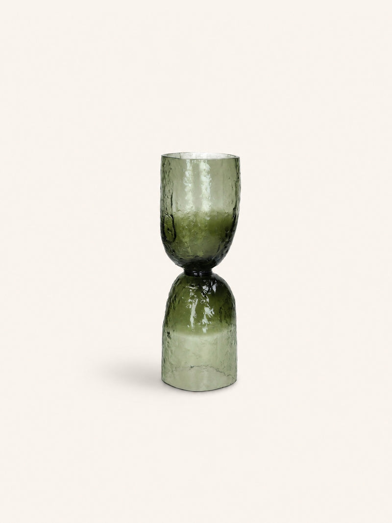 DIABOLO - vaso / portacandele - vetro - DIA 11,5 x H 32 cm - verde