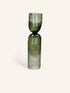 DIABOLO - vaas / windlicht - glas - DIA 11 x H 45 cm - groen