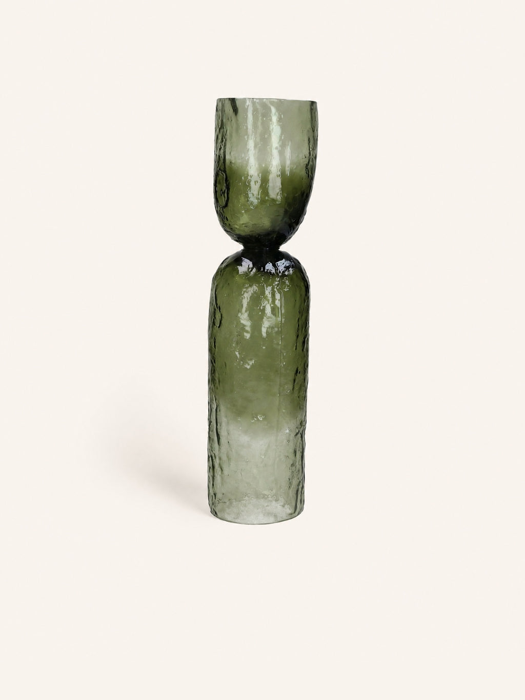 DIABOLO - vaas / windlicht - glas - DIA 11 x H 45 cm - groen