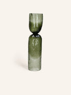DIABOLO - vaas / windlicht - glas - DIA 11 x H 45 cm - groen