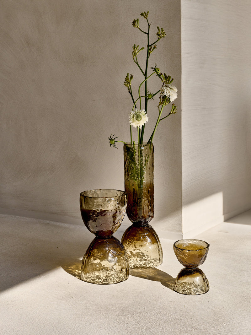 DIABOLO - Vase / Windlicht - Glas - DIA 16,5 x H 29 cm - Rauch