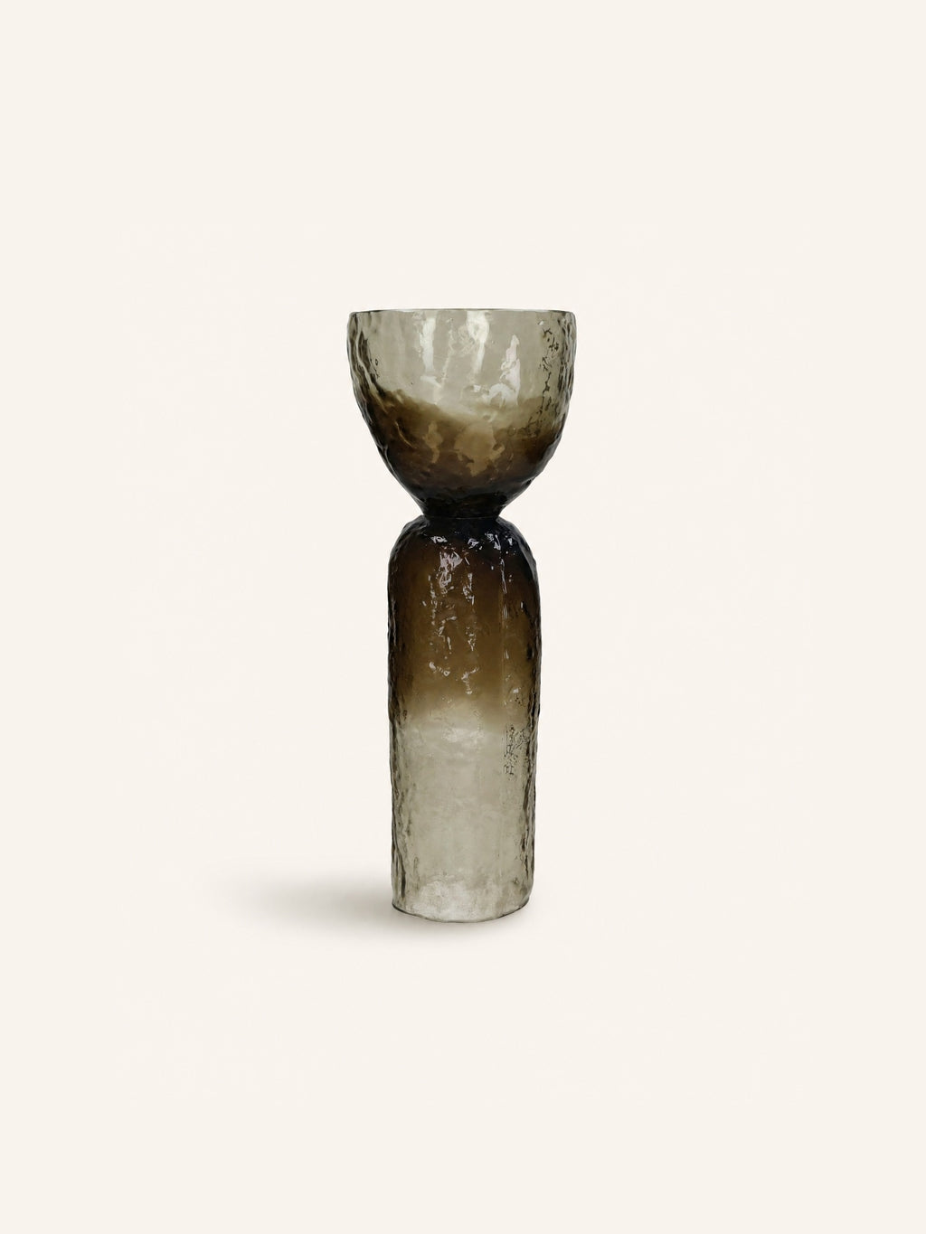 DIABOLO - vase / candle holder - glass - DIA 16,5 x H 44 cm - smoke