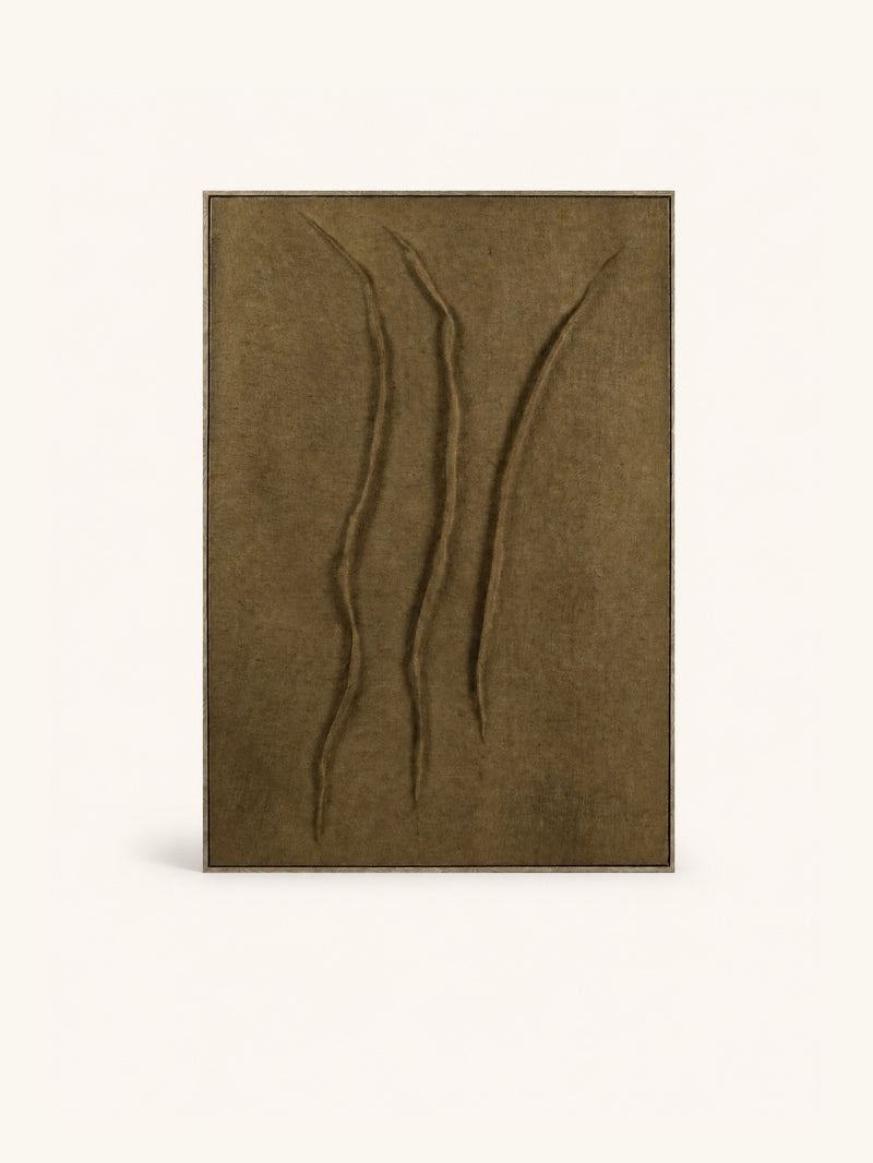 ONDULA - wanddecoratie - jute - L 143 x W 4 x H 103 cm - naturel