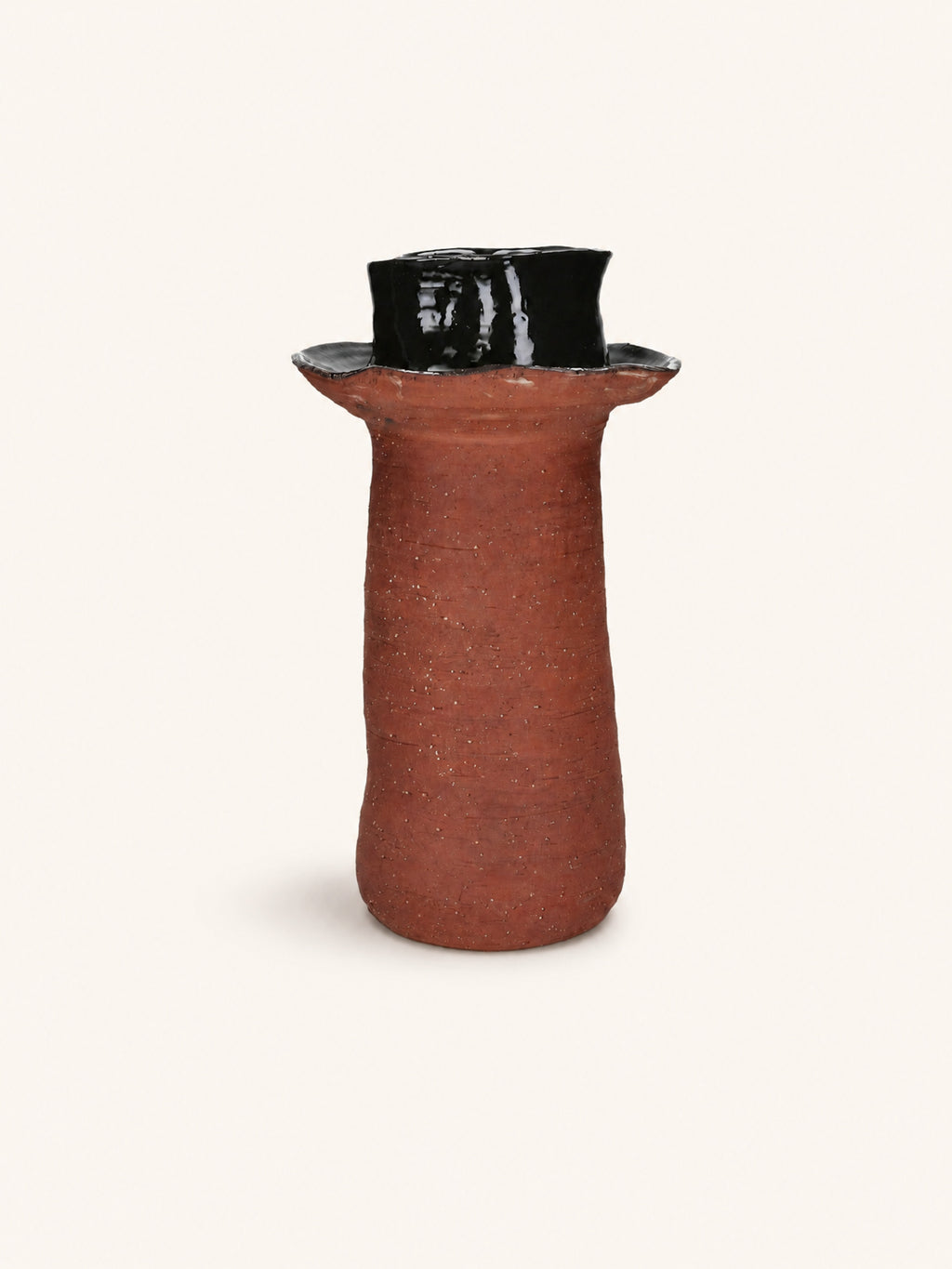 BATU - jarrón - terracota - DIA 20 x H 36,5 cm - marrón