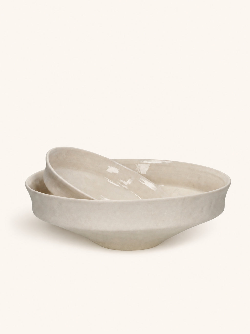 TIERNO - saladier - porcelaine - DIA 27 x H 8,2 cm - blanc cassé