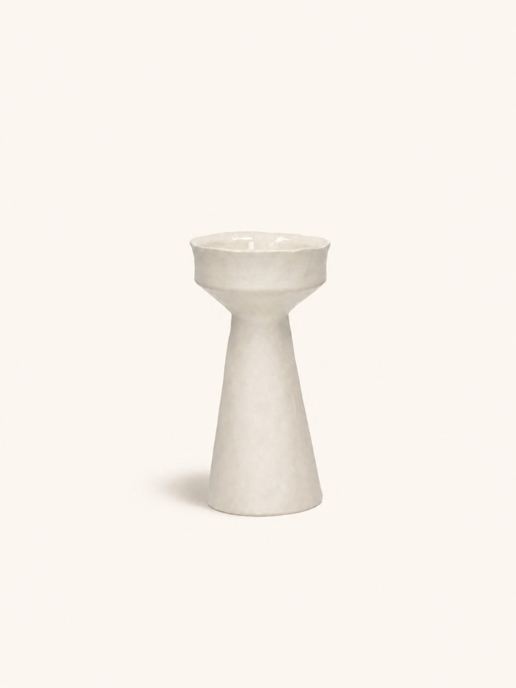 TIERNO - candelabro - porcelana - DIA 9,3 x H 17,3 cm - blanco roto