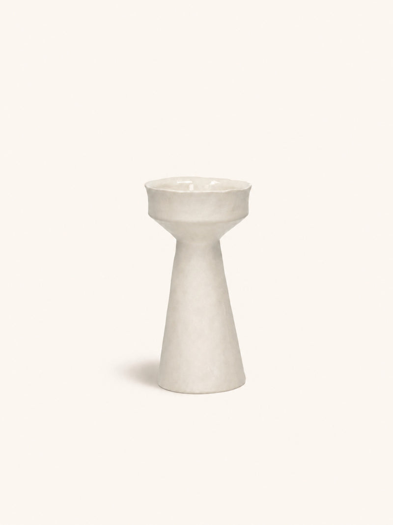 TIERNO - candle holder - porcelain - DIA 9,3 x H 17,3 cm - off-white