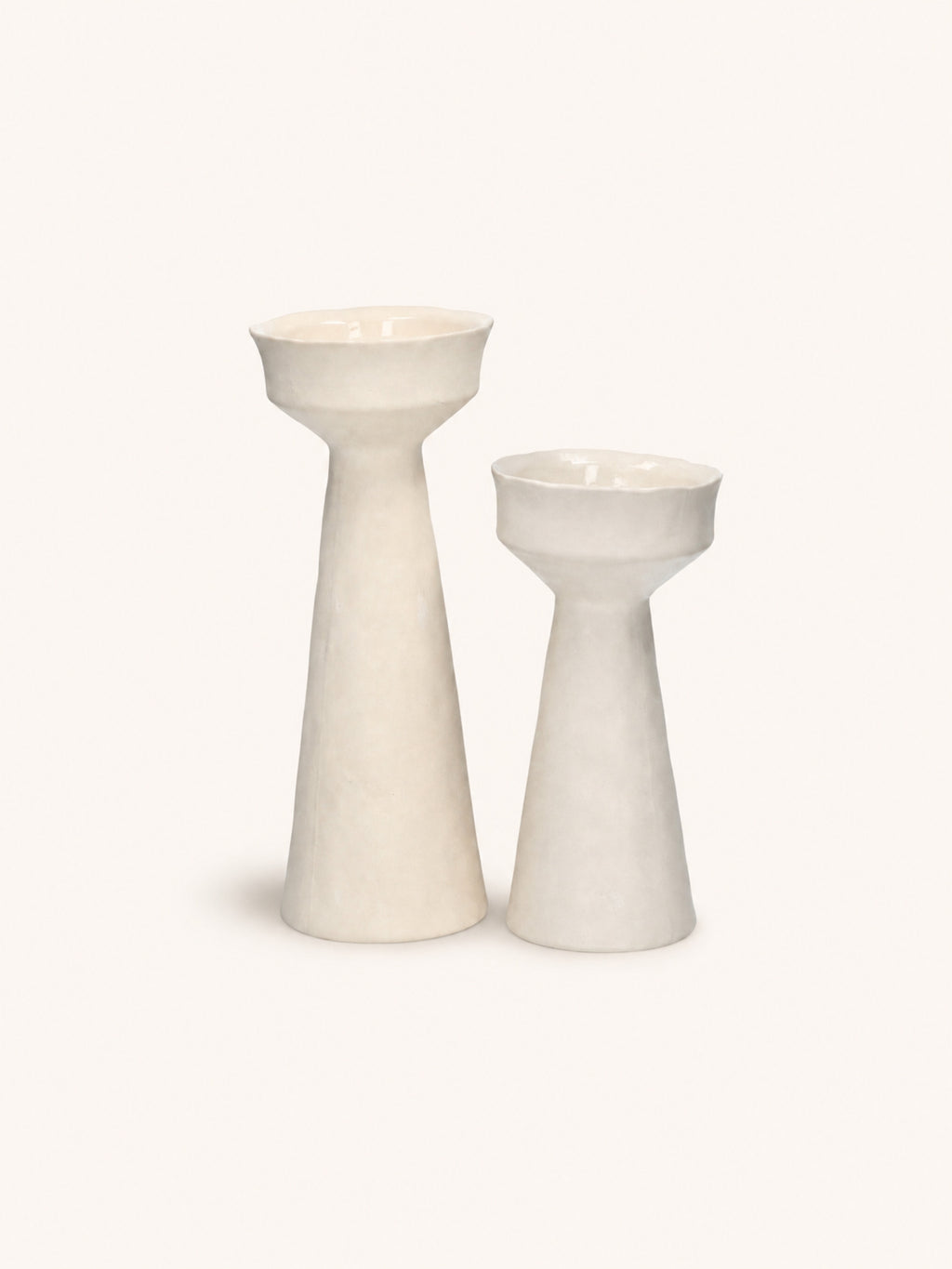 TIERNO - candelabro - porcelana - DIA 9,3 x H 17,3 cm - blanco roto