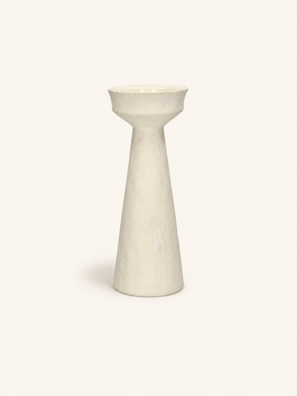 TIERNO - candle holder - porcelain - DIA9,4 x H 22 cm - off-white